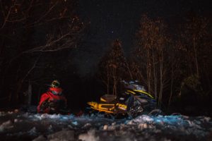 SkiDoo Snowmobile and Stars