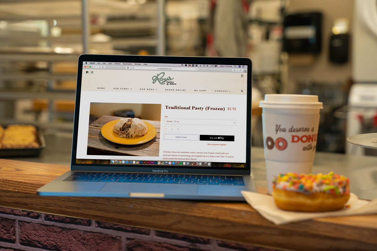 Ecommerce website design for Roy's Pasties & Bakery in Houghton, Michigan